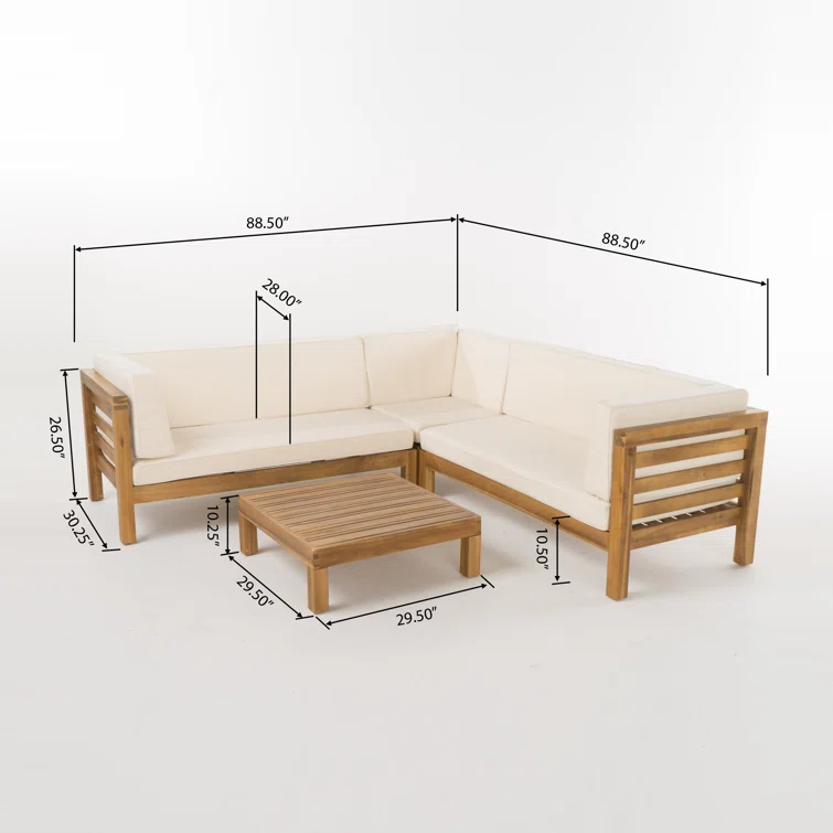 Adharsh 5 - Person Outdoor Seating Group with Cushions
