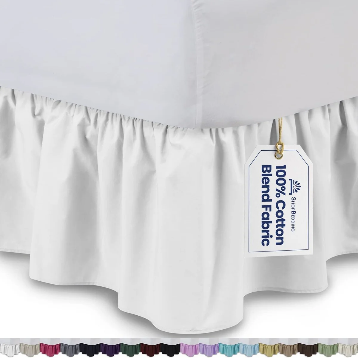 Ruffled Bedskirt with Platform, Cotton Blend Dust Ruffle
