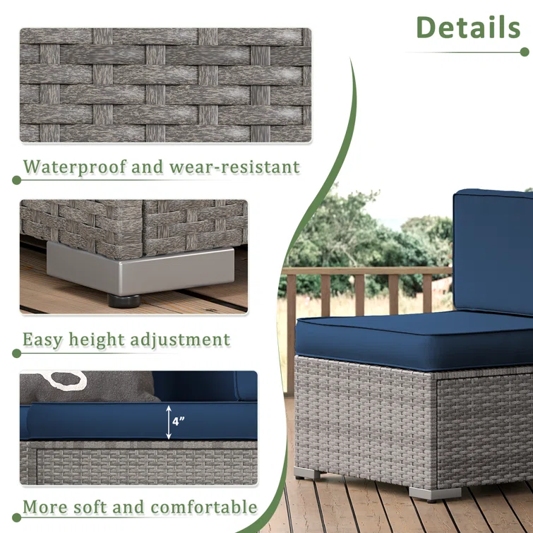 Delphene 6 - Person Outdoor Seating Group with Cushions