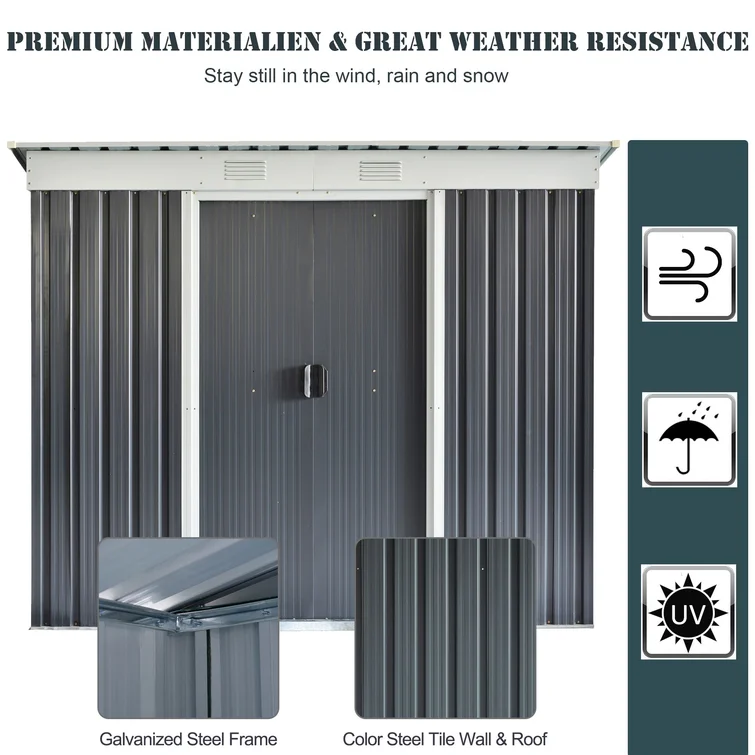 85.5" W x 48" D Storage Shed