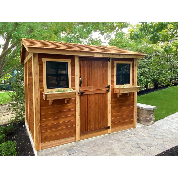 9 ft. W x 6 ft. D Cabana Cedar Wood Garden Shed
