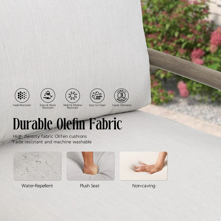 Patio Aluminum Swivel Conversation Seating Group With Olefin Cushions For 5 Person