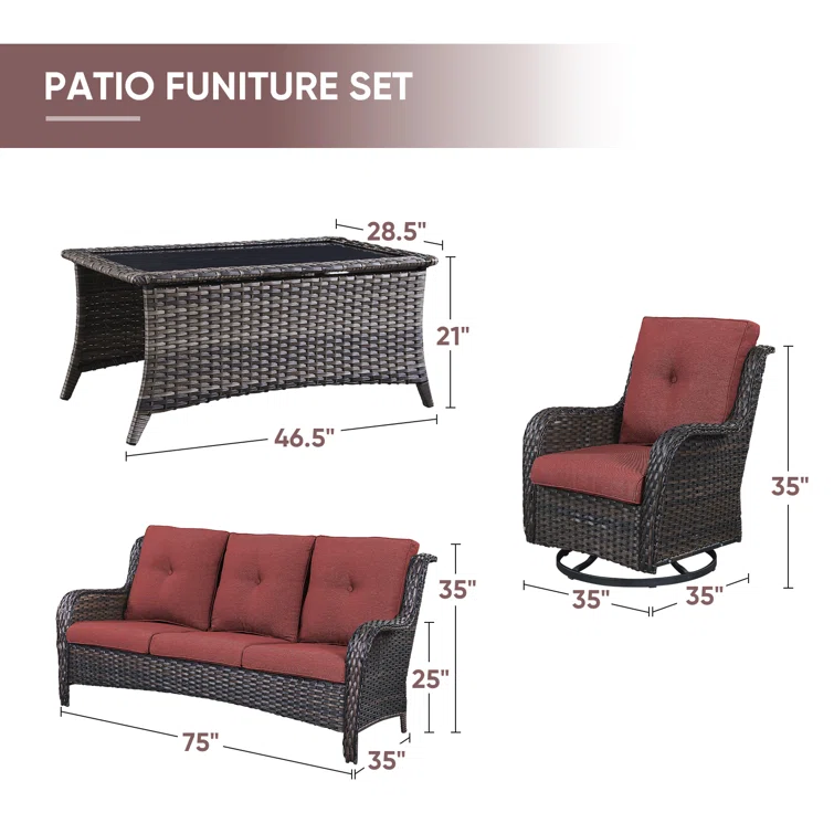 Avimael 5 - Person Outdoor Seating Group with Cushions