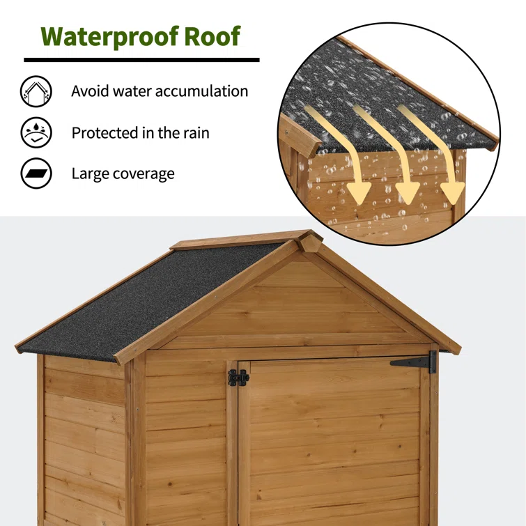 3 ft. 8 in. W x 2 ft. 5 in. D Outdoor Storage Shed with 3 Shelves and Lock