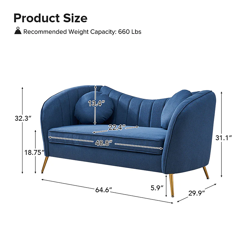 Emilio Contemporary Tufted Back Elegant and Comfortable Loveseat