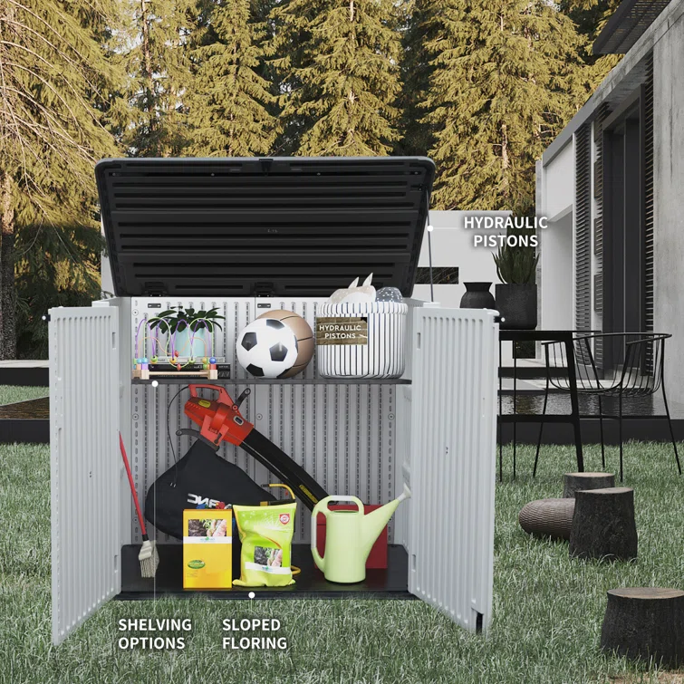 4 ft. W x 3 ft. D Plastic Horizontal Garage Shed