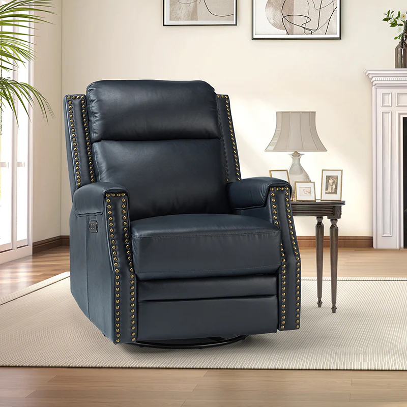 Hieronymus Genuine Leather Power Rocking Recliner