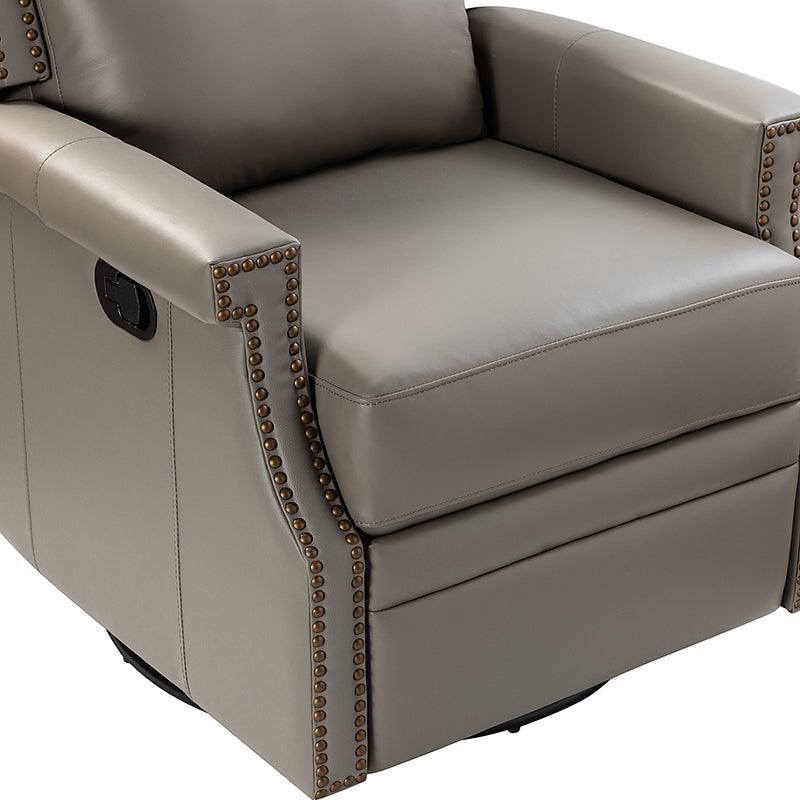 Canace Modern Genuine Leather Manual Glider Rocker Recliner