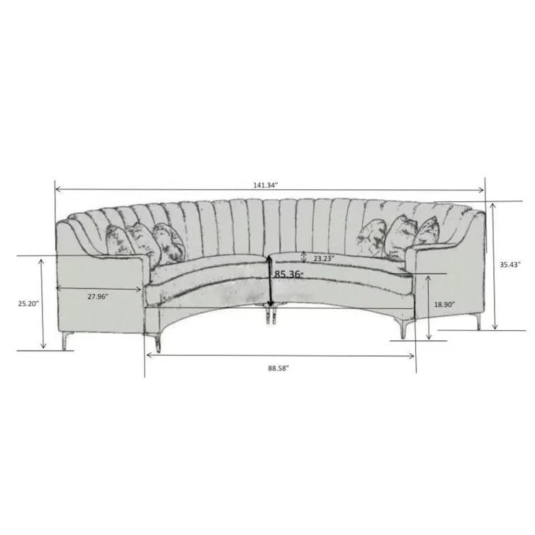 Mcginty 141.34" Wide Velvet Symmetrical Modular Sofa & Chaise