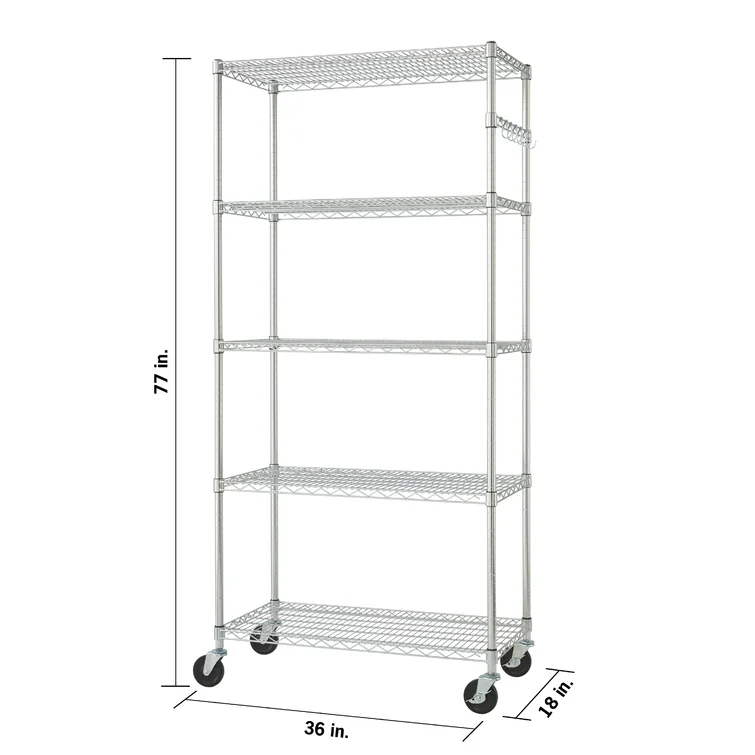 EcoStorage™ 36'' W Steel Shelving Unit with Wheels