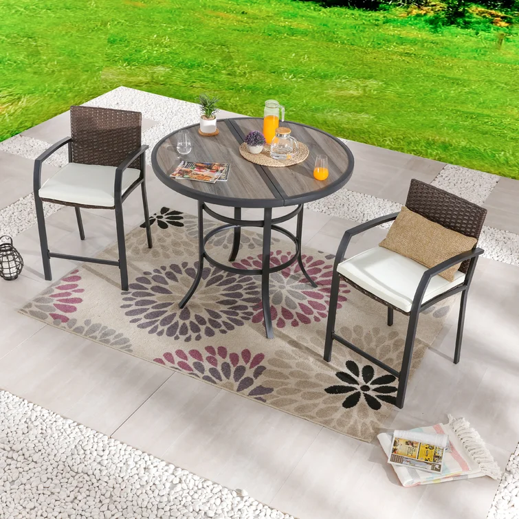 2 - Person Round Outdoor Dining Set with Cushions
