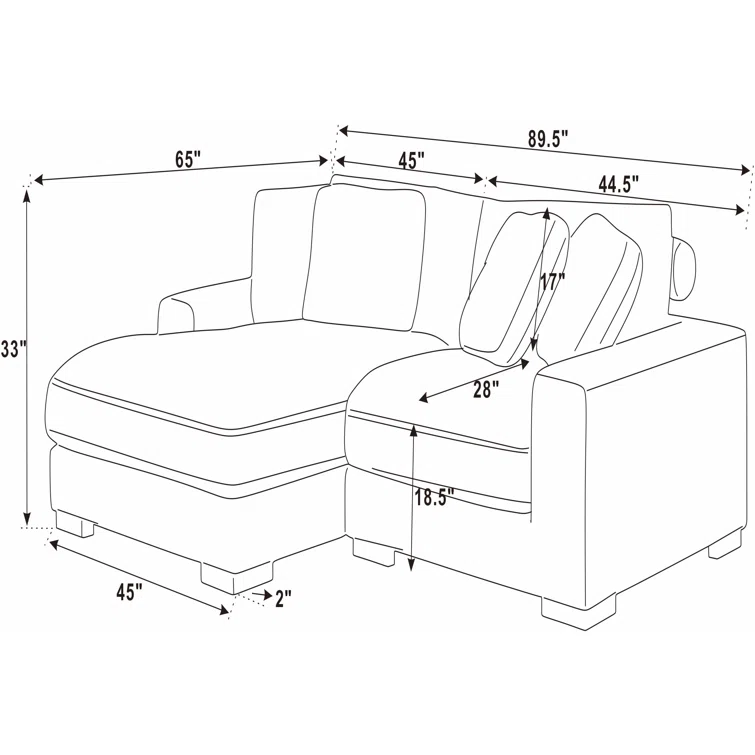 2 - Piece Corduroy Sectional