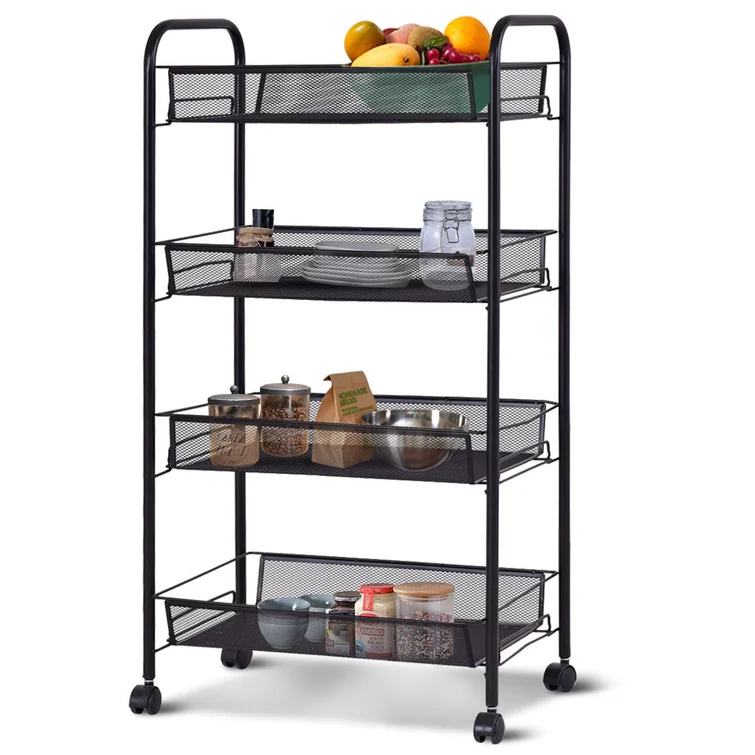 Elizabetha 17.5'' W Steel Shelving Unit with Wheels