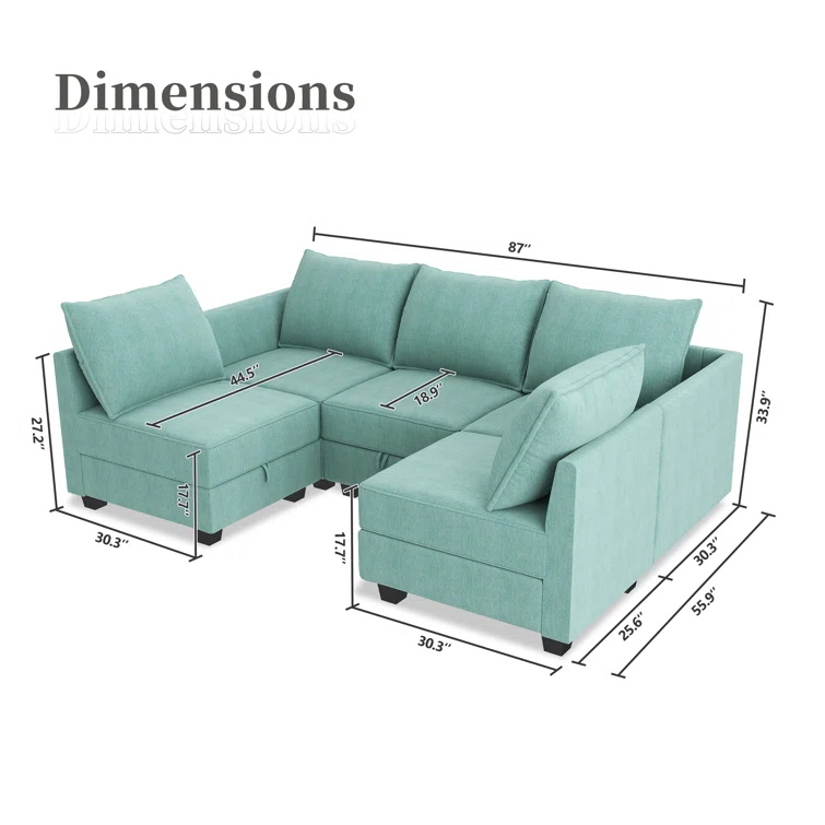 6 - Piece Upholstered Sectional