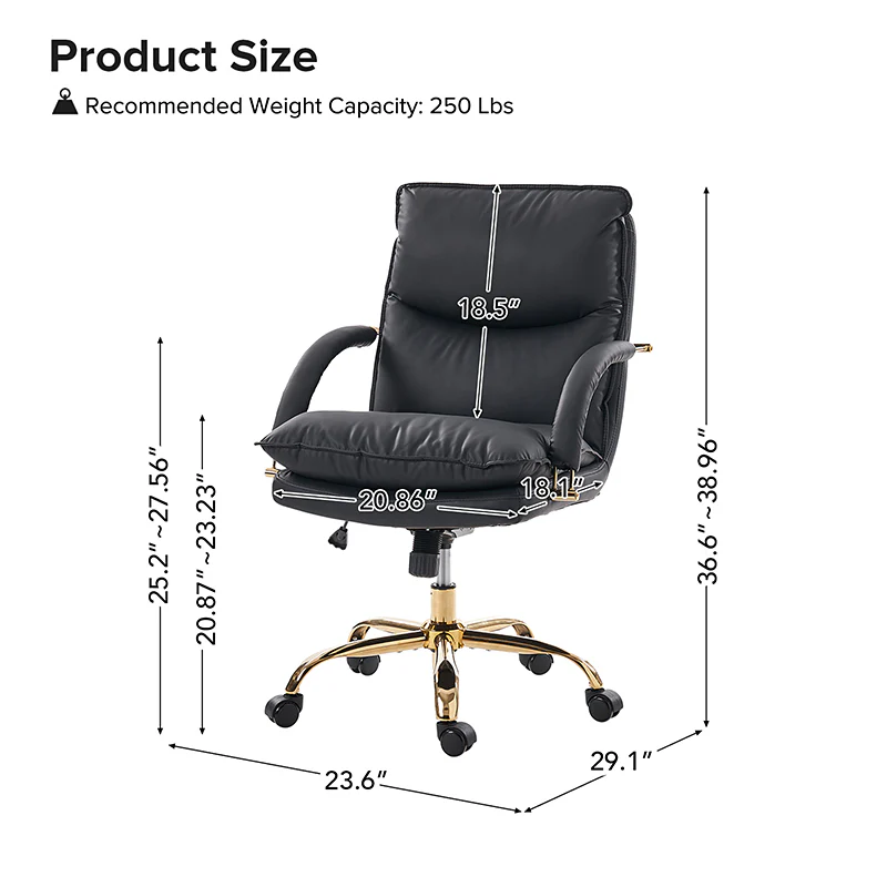 Sandy Waterproof PU Leather 360-Degree Swivel Office Chair