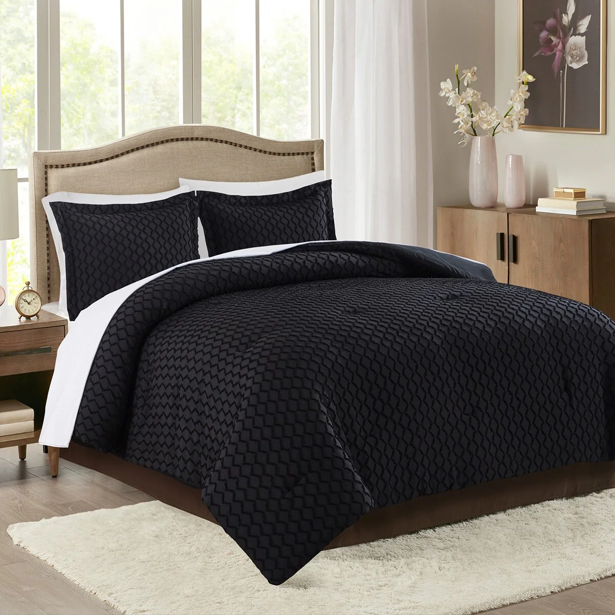 Boho Comforter Set,Tufted Design Bedding Set