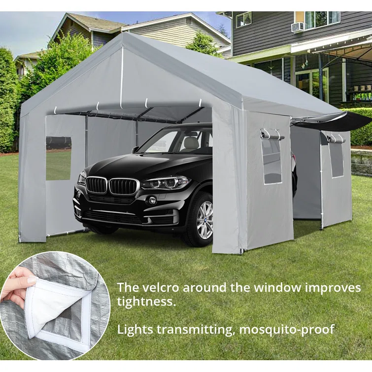 10 ft. W x 20 ft. D Metal Portable Garage Shed