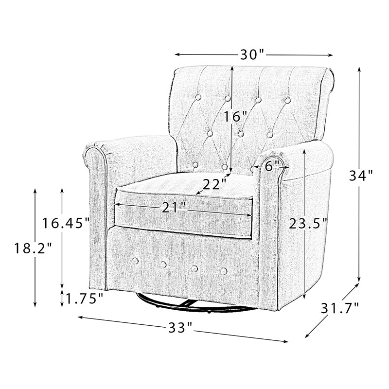 Gwendolyn Upholstered Swivel Armchair