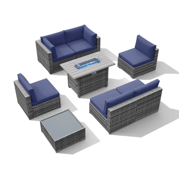 Caydin 6 - Person Outdoor Seating Group with Cushions