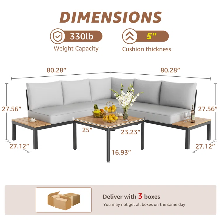 Lovene 5 - Person Outdoor Seating Group with Cushions