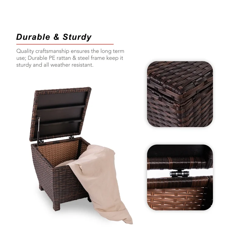 Aura Outdoor 19.68'' W 13 Gallons Wicker Deck Box