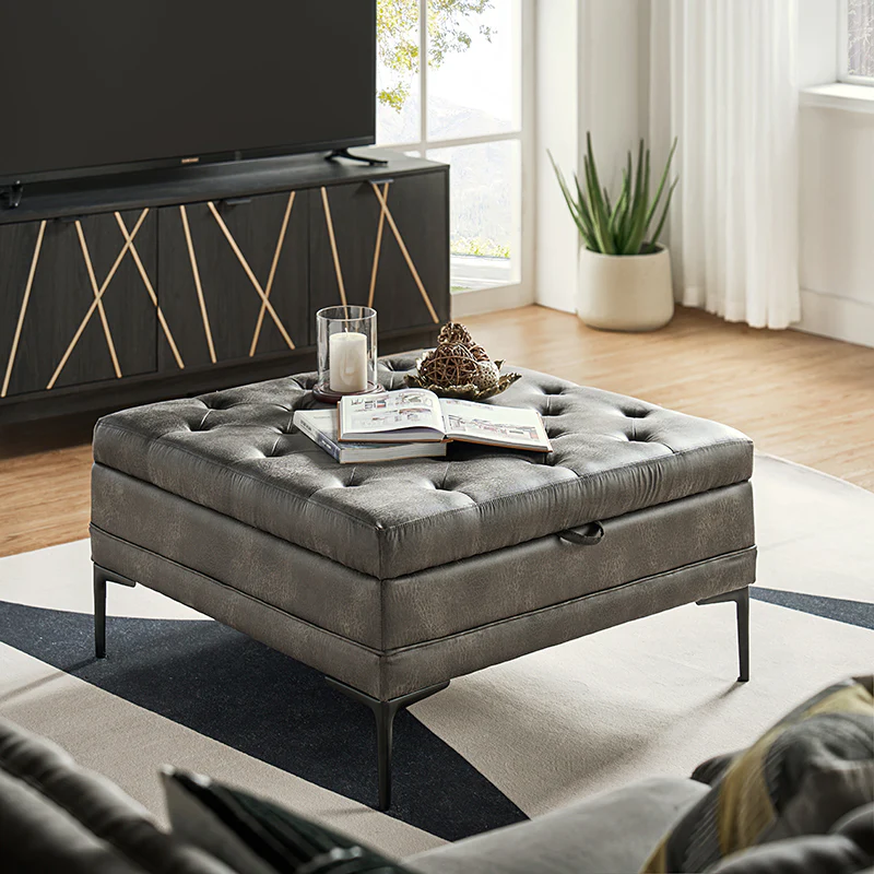 Hartmut Lift Top Shelved Storage Cocktail Ottoman