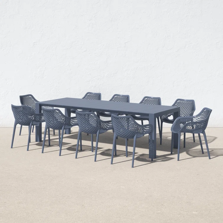 Farrah 10 - Person Rectangular Extendable Outdoor Dining Set