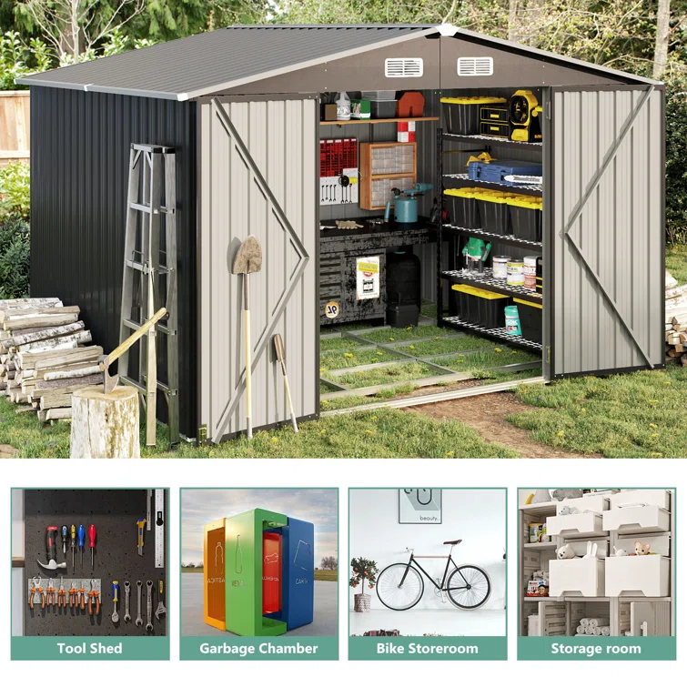 10 ft. W x 8 ft. D Storage Shed
