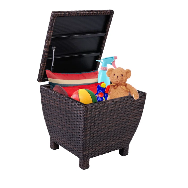 Sundale Outdoor 19.68'' W 13 Gallons Water Resistant Wicker Deck Box