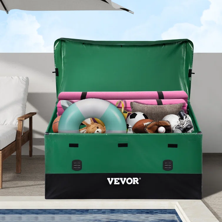 VEVOR 61'' W 150 Gallons Water Resistant Polyethylene Plastic Deck Box in Green/Black