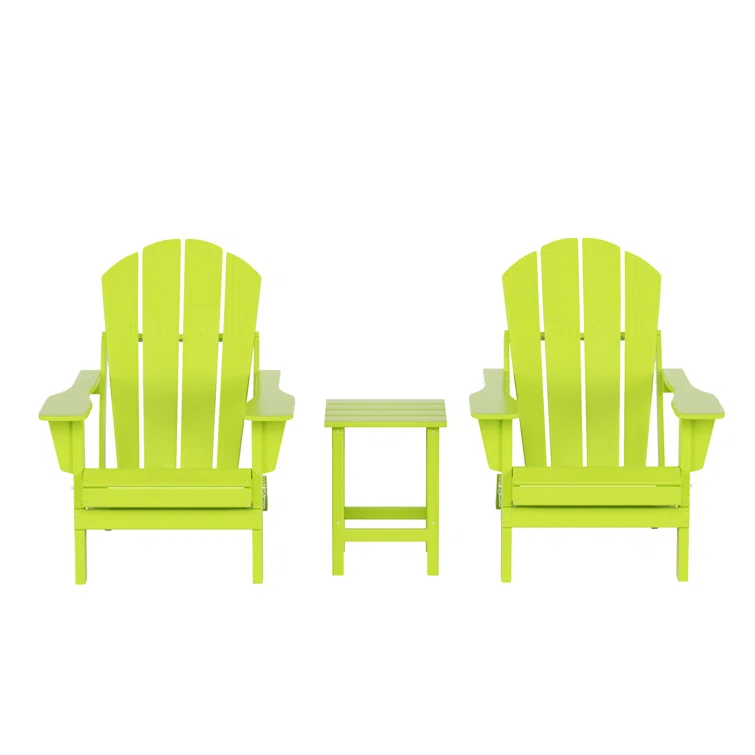 Moncrief 2 - Person Plastic Folding Adirondack Chair with Table
