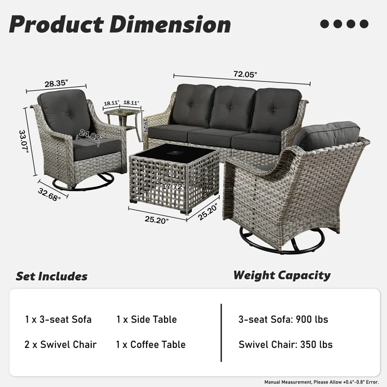Emroy 5 - Person Outdoor Seating Group with Cushions