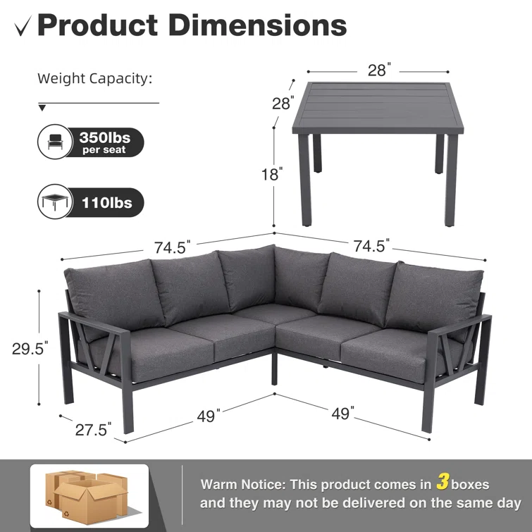 Aashriya 5 - Person Outdoor Seating Group with Cushions