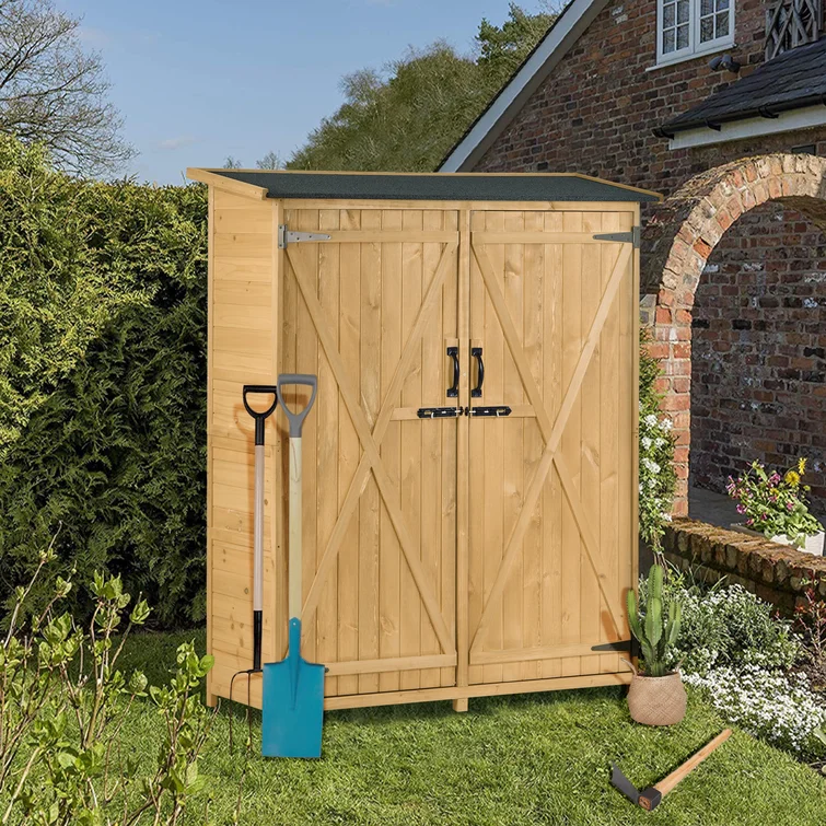 Outdoor Wood Storage Shed Tool Organizer,Garden Shed