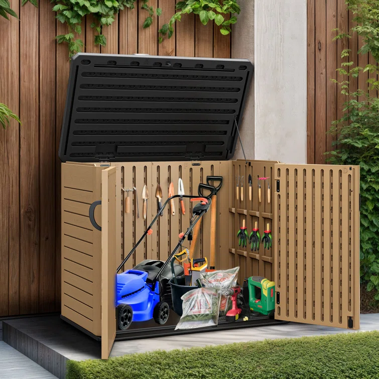 Crossbuck 4 ft. W x 2 ft. D Polyethylene Plastic Horizontal Tool Shed