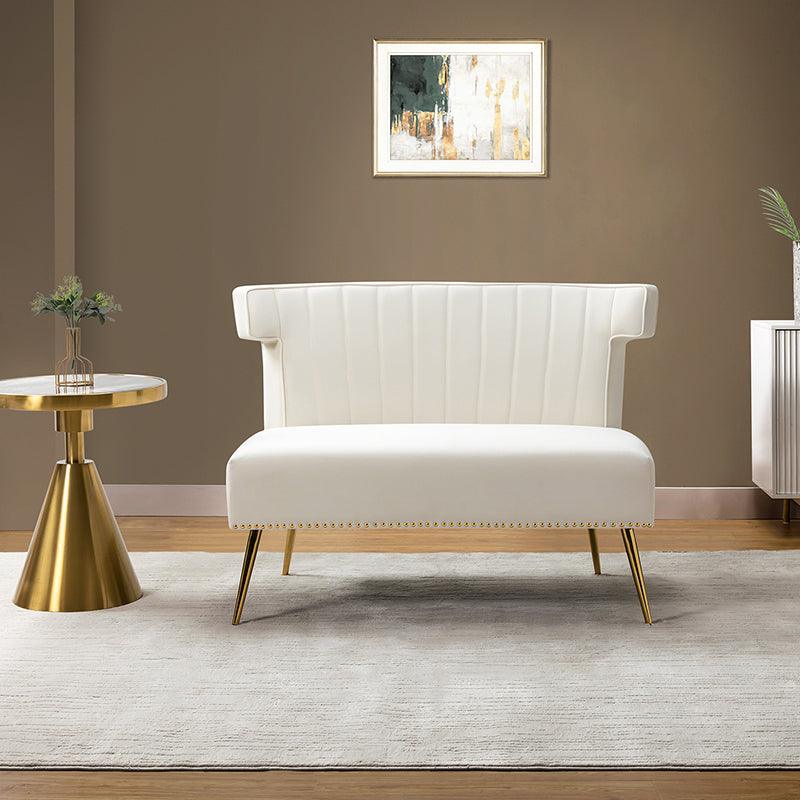 Megara Velvet Armless Wingback Loveseat