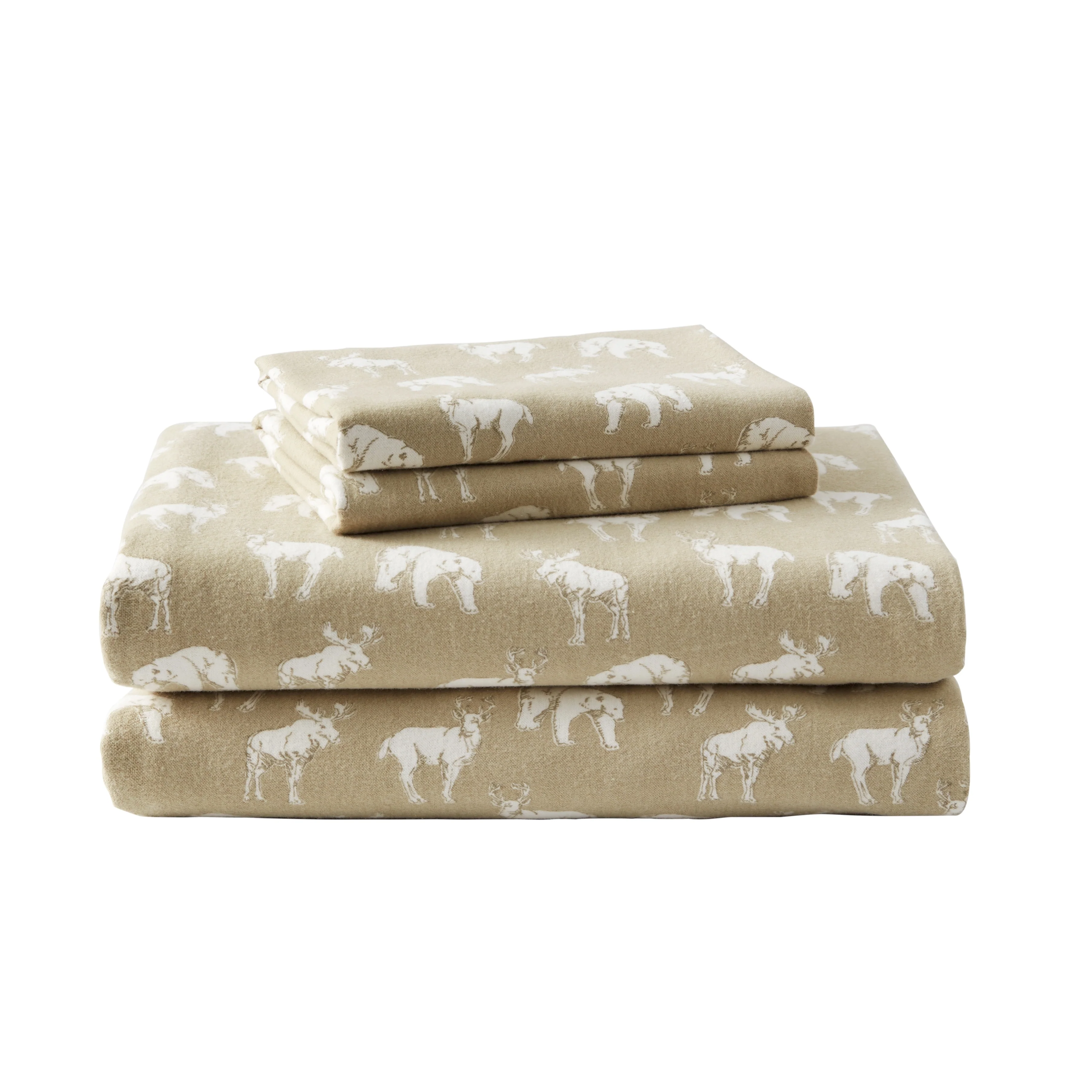 Eddie Bauer 100% Cotton Flannel Novelty Prints Sheet Set