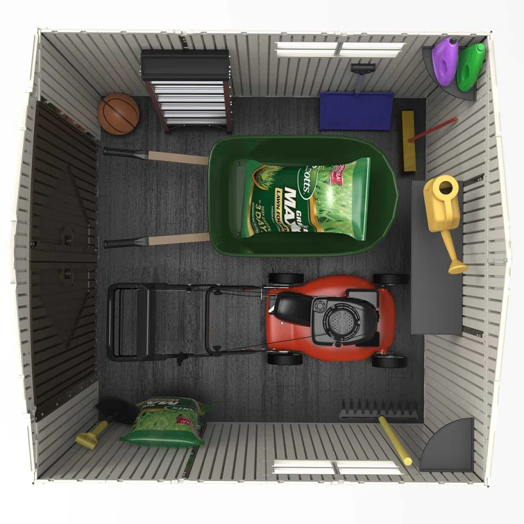Lifetime 7 Ft. x 7 Ft. High-Density Polyethylene (Plastic) Outdoor Storage Shed with Steel-Reinforced Construction