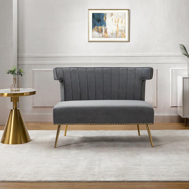 Megara Velvet Armless Wingback Loveseat