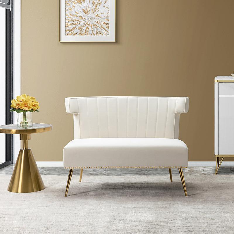 Megara Velvet Armless Wingback Loveseat
