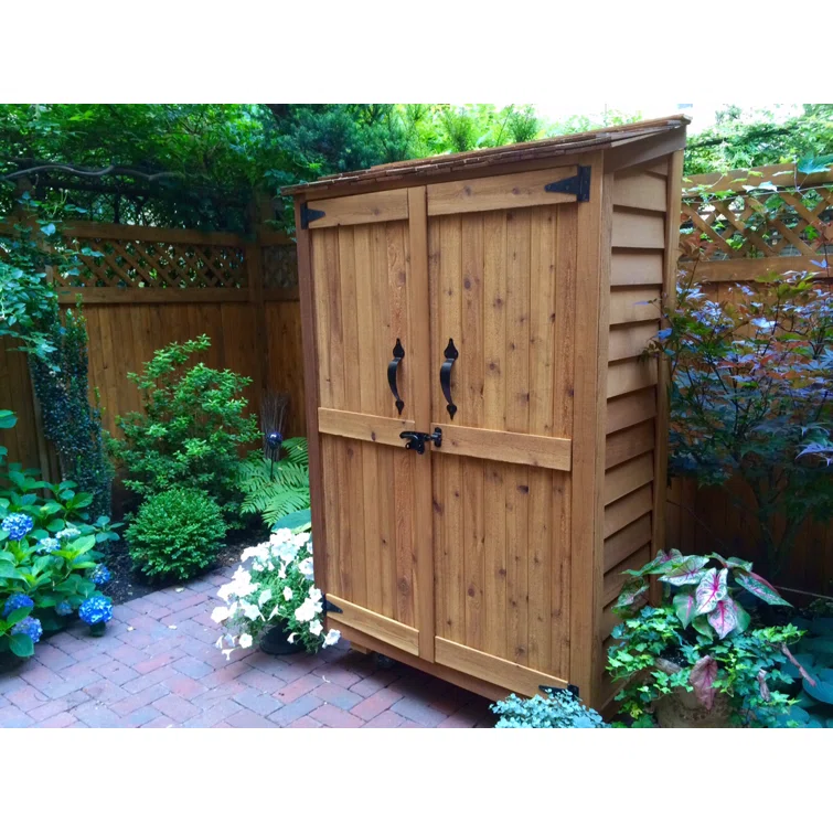 4 ft. W x 2 ft. D Garden Chalet Cedar Wood Tool Shed