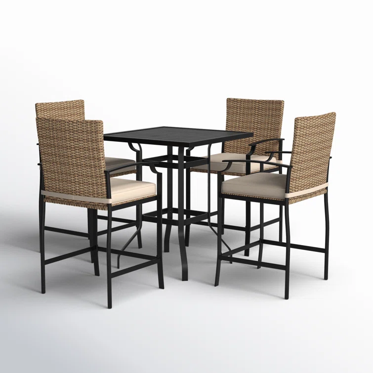 4 - Person Square Outdoor Dining Set with Cushions