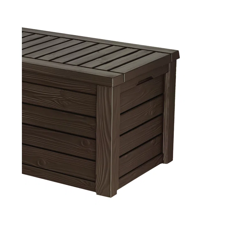 Keter Westwood 150 Gallon Large Durable Resin Outdoor Storage and Organization Deck Box For Patio Furniture and Supplies
