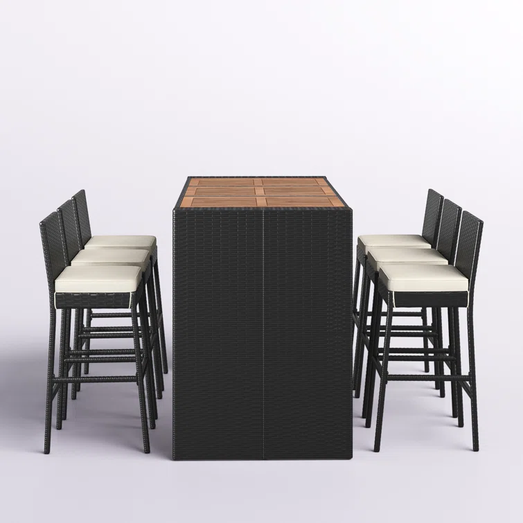 Arayla 6 - Person Rectangular Outdoor Dining Set with Cushions