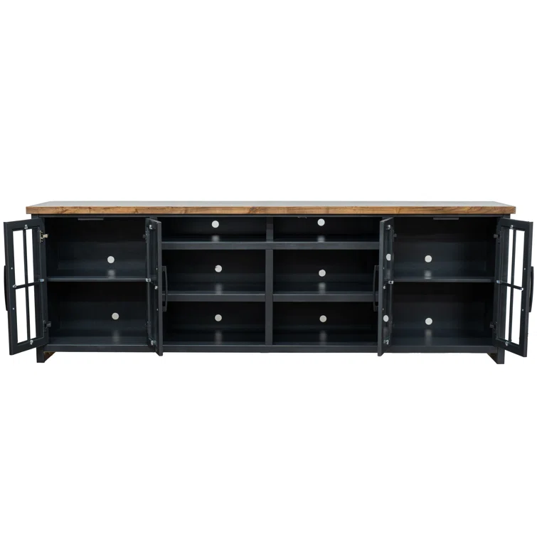 Brixham 96 inch TV Stand Console for TVs up to 100 inches, No Assembly Required, Two-Tone Finish