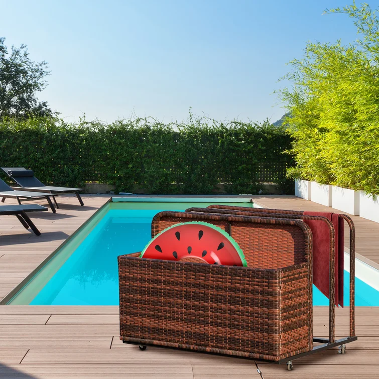 Outsunny 39.25'' W Deck Box with Wheels