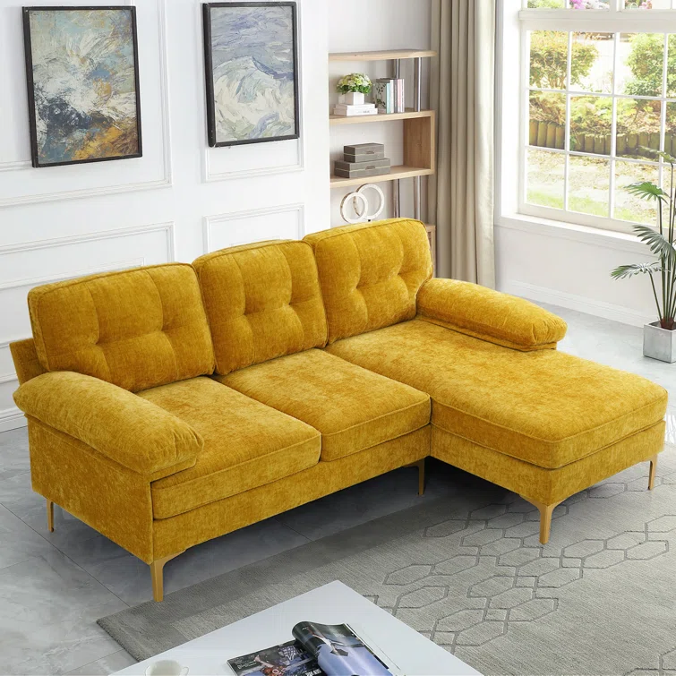 Rhylin 82.7'' Reversible Upholstered Sectional Sofa Chaise
