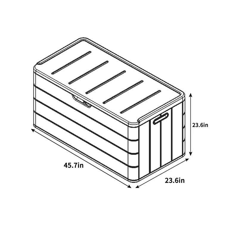 Resin Deck box, Outdoor Storage Container, Large Waterproof Storage Bench