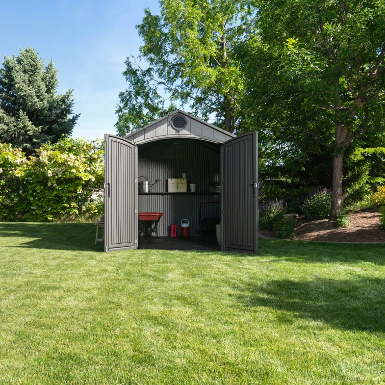 8 Ft. x 7.5 Ft. High-Density Polyethylene (Plastic) Steel Reinforced Outdoor Storage Shed