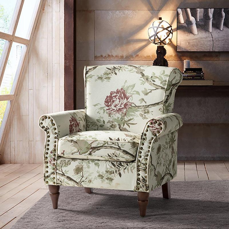 Artemisa Modern Floral Pattern Upholstered Armchair